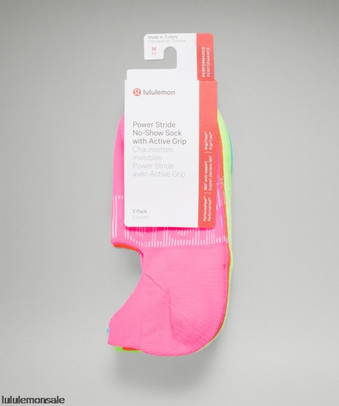 Lululemon Damen DELULU434 | Rainbow Power Stride No-show Sock With Active Grip 5 Pack Only Online